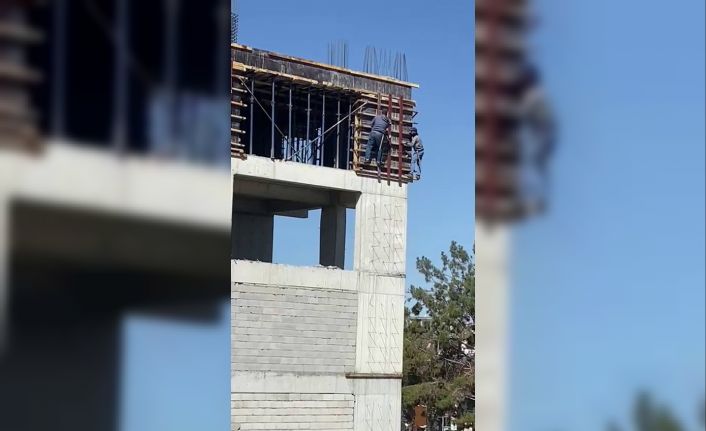 İnşaat işçileri canlarını tehlikeye atıyor
