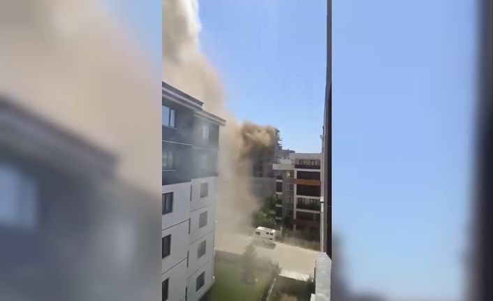 İnşaat şantiyesinde korkutan yangın