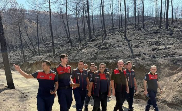 İtfaiye yetkilileri Antakya’da orman yangının yaşandığı bölgede inceleme yaptı