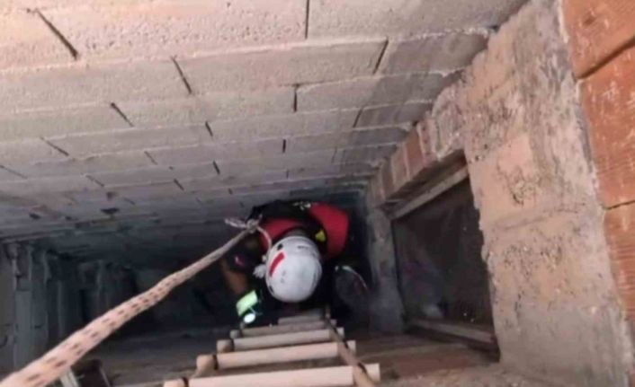 İtfaiyeden kedi kurtarma operasyonu