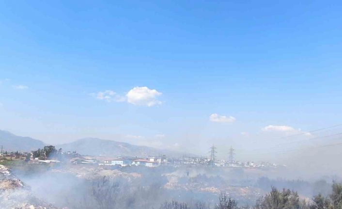 Kanal kenarında çıkan yangın rüzgarla geniş alana yayıldı