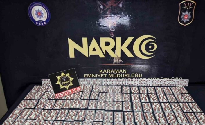 Karaman’da bin 752 adet uyuşturucu hap ele geçirildi
