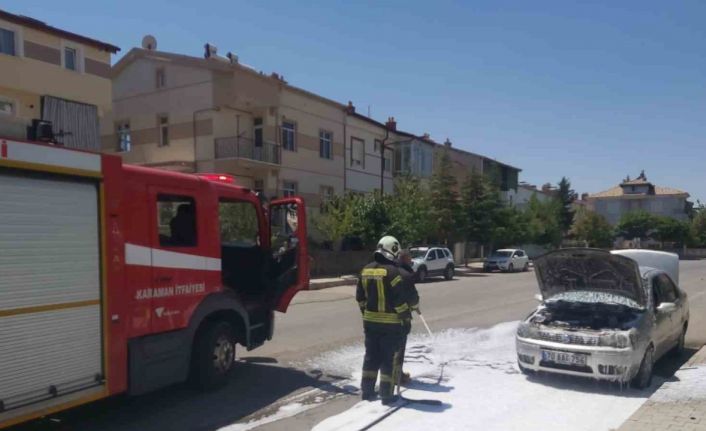 Karaman’da oto yangını