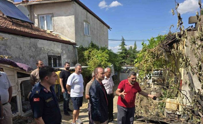 Kaymakam Dinçer, yangında zarar gören alanı yerinde inceledi