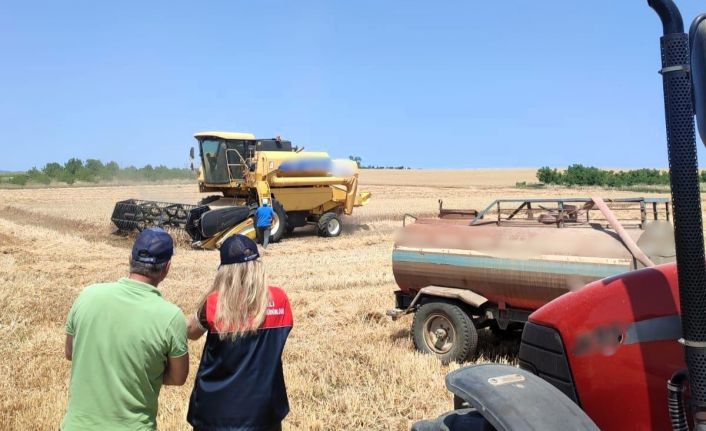 Kırklareli’nde hasat kontrolleri sürüyor