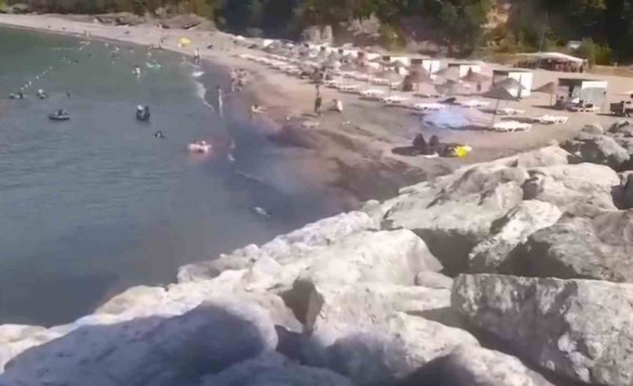 Kömür artıkları plaja ulaştı