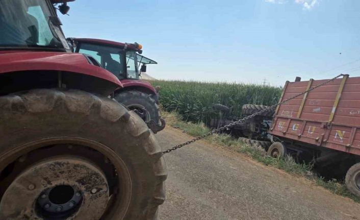 Mardin’de traktör mısır tarlasına devrildi