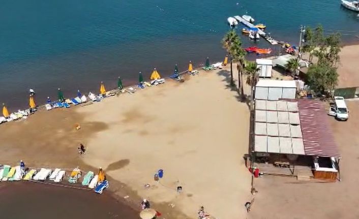 Marmaris Kızkumu’nda ruhsatsız yapıya mühür
