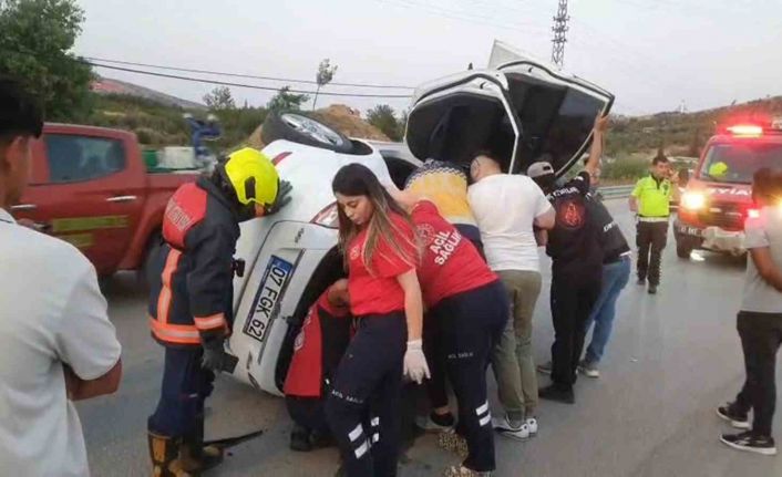 Mersin’de otomobil takla attı, sürücü yaralandı