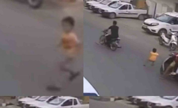 Mersin’de yola fırlayan çocuğa motosikletler çarptı