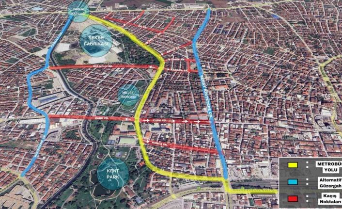 Metrobüs hattı projesinin ardından sürücülere alternatif güzergah bilgilendirmesi