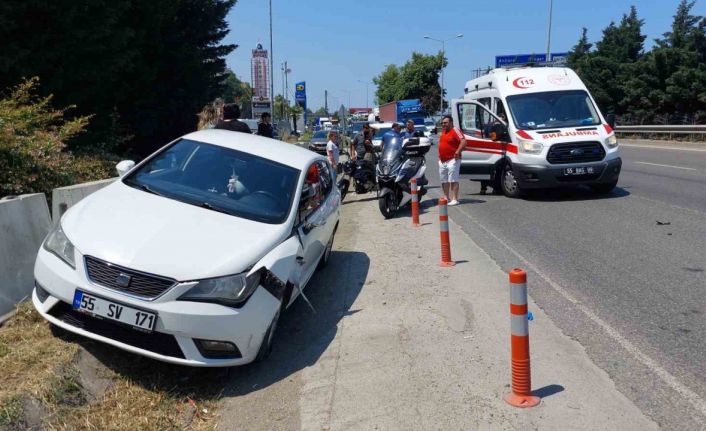 Motosiklet ile otomobil çarpıştı: 1 yaralı