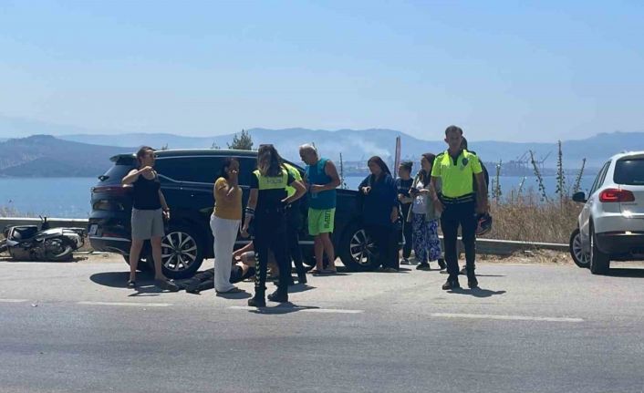 Motosikletinin kontrolünü kaybeden sürücü, kaza yaptı