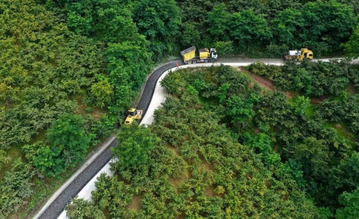 Ordu’nun sakin şehrinde sıcak asfalt çalışmaları