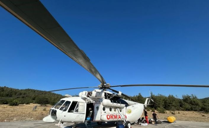 Orhaneli’de yangın helikopteri göreve başladı