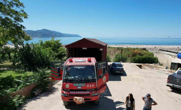 Orman yangını söndürme çalışmasına Türkeli’den destek