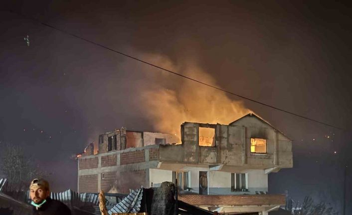 Orman yangının sıçradığı mahallede 3 ev kül oldu