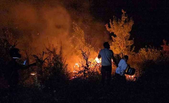 Orman yangınına gençlerden kahramanca müdahale
