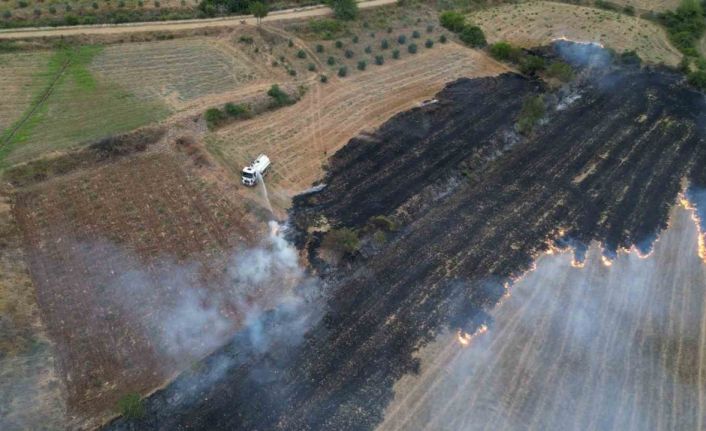Osmaniye’de anız yangını dron ile görüntülendi