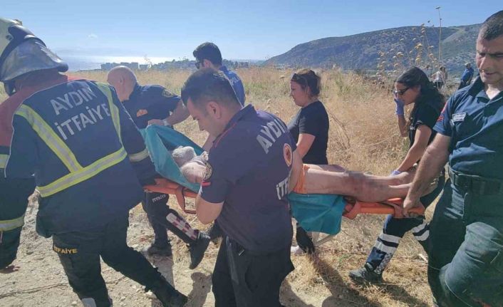 Patlıcan közlerken uçurumdan yuvarlandı