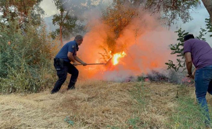 Polatlı’da otluk alanda çıkan yangın söndürüldü