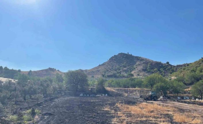 Sarıcakaya’daki ot yangını ormana sıçramadan söndürüldü