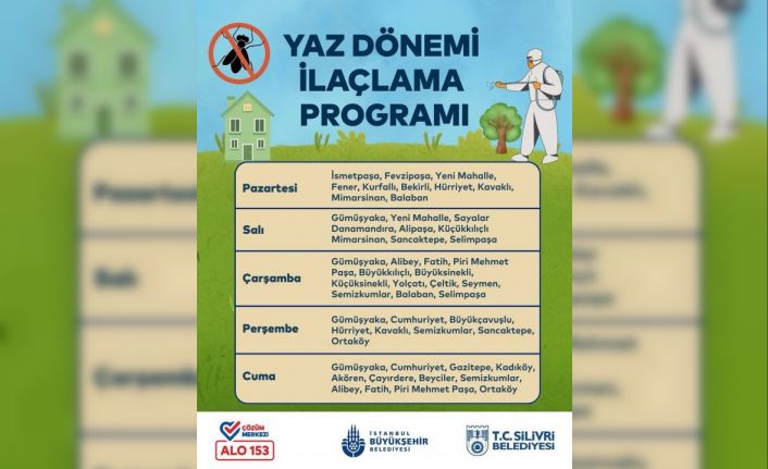 Silivri Belediyesi ilaçlama çalışmalarını sürdürüyor