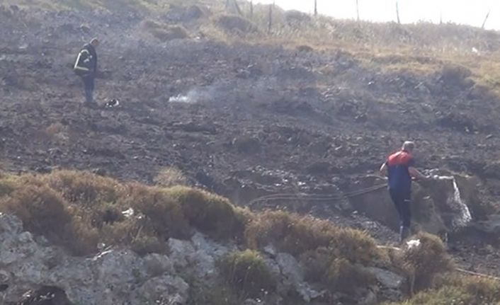 Sinop’ta çalılık alanda çıkan yangında kalan bir kadın, itfaiye ekiplerince kurtarıldı