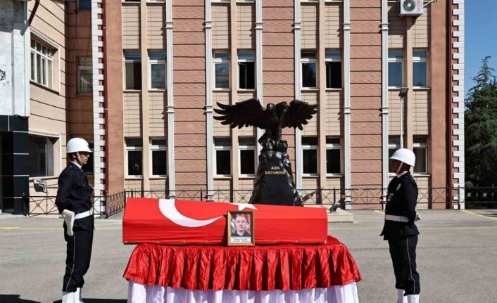 Sivas’ta vefat eden polis memuru için tören düzenlendi