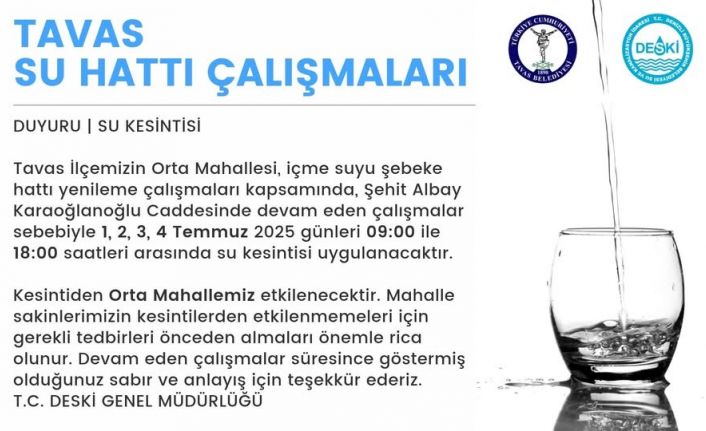 Tavas’ta içme suyu şebekeleri yenileniyor