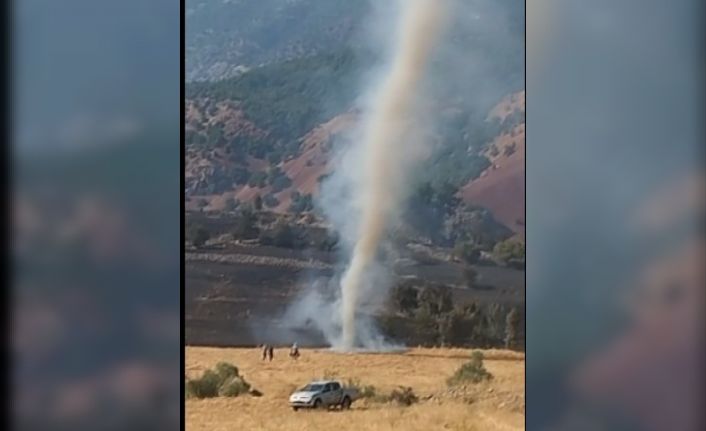 Tunceli’deki yangında çıkan hortum görüntülendi