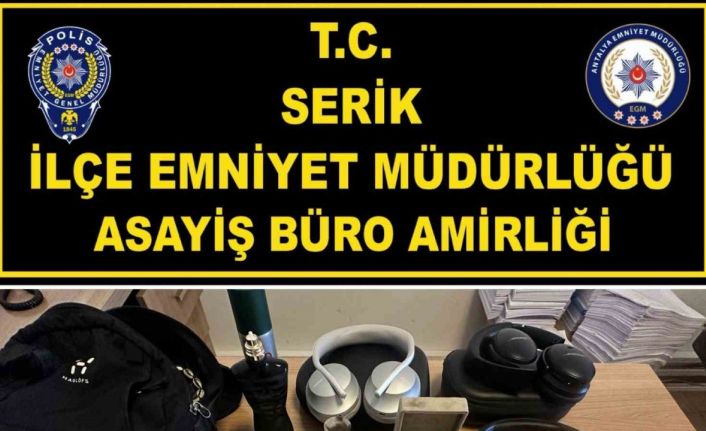 Villadan hırsızlık yapan şüpheli, çalıntı eşyalarla birlikte Alanya’da yakalandı