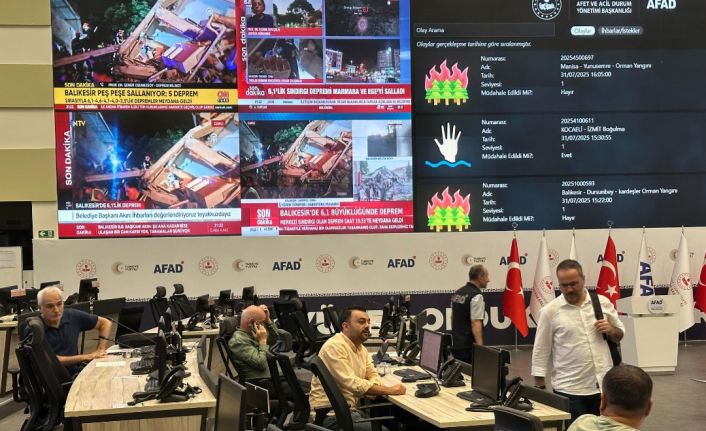 AFAD: "6.1 büyüklüğündeki depremin hemen ardından Türkiye Afet Müdahale Planı devreye alınmıştır"