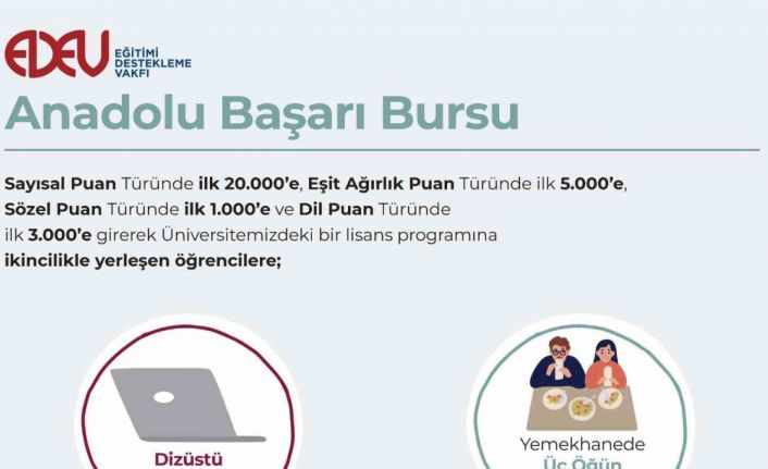 Anadolu Üniversitesi burslarıyla da öğrencinin yanında