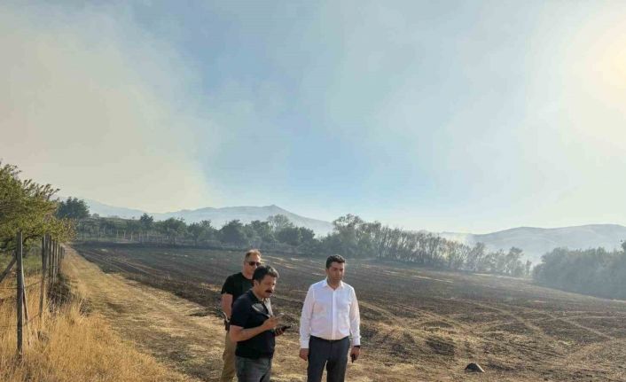Anız yangını 3 köye sıçradı, yerleşim yerlerine ulaşmadan kontrol altına alındı