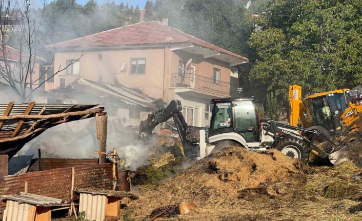 Ankara’da besi çiftliğinde yangın