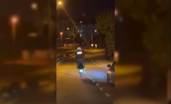 Arnavutköy’de motosikletle tehlikeli hareketler yapan sürücüye 3 bin 160 TL ceza