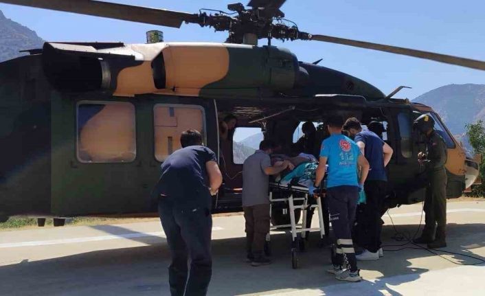 Askeri helikopter hamile kadın için havalandı