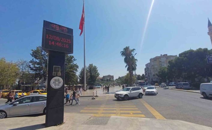 Aydın’da hissedilen sıcaklık 50 dereceye yaklaştı
