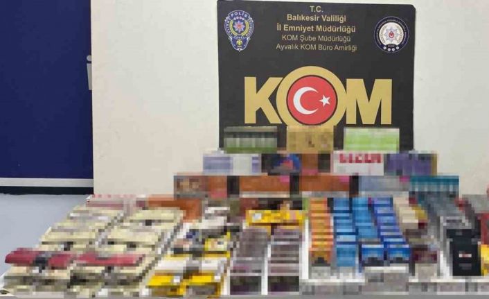 Ayvalık’ta polisten kaçak sigara ve tütün operasyonu