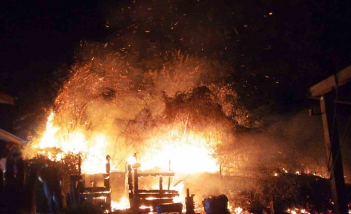 Bahçede çıkan yangın ormana sıçramadan söndürüldü