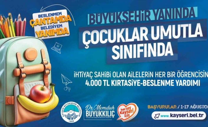 Başkan Büyükkılıç duyurdu: "Kırtasiye ve beslenme desteği ile çocuklarımızın yanındayız"