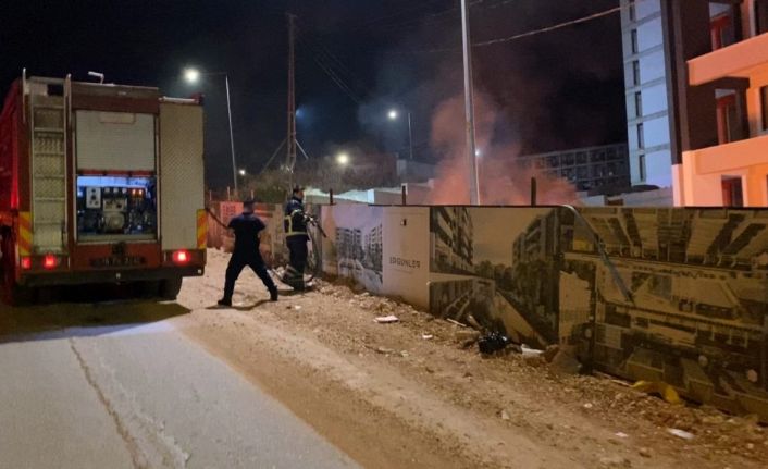 Bekçi inşaatta ateş yaktı mahalle ayağa kalktı