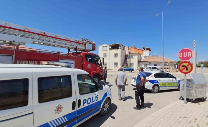 Binanın teras katında çıkan yangın büyümeden söndürüldü