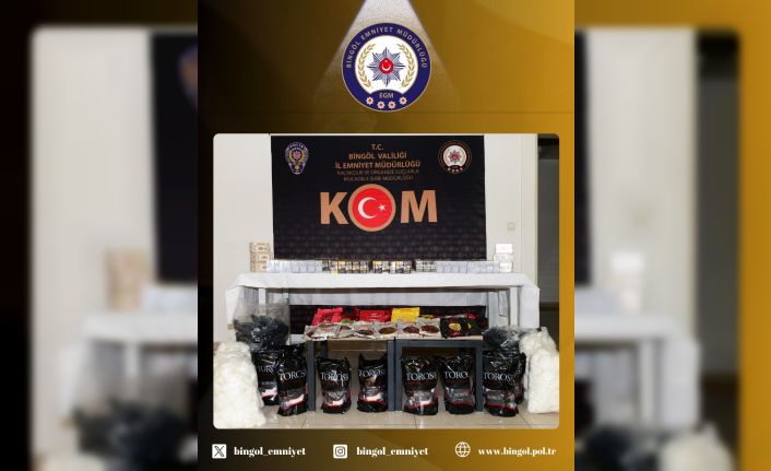 Bingöl’de gümrük kaçağı tütün ve mamülleri ele geçirildi