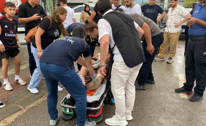 Bisikletten düşen çocuğun bacağına direksiyon saplandı