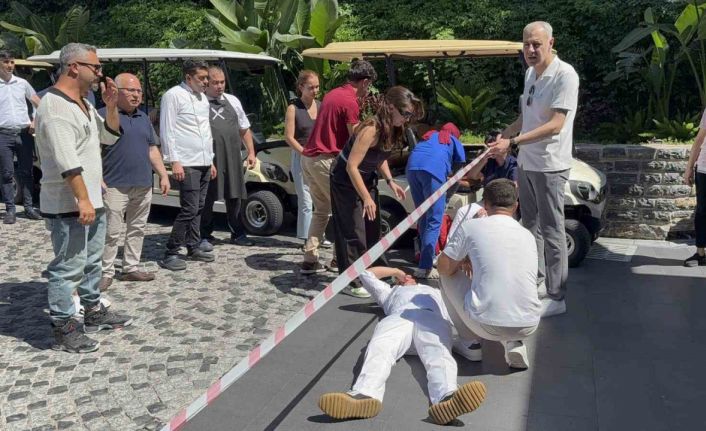 Bodrum’da otelde yapılan yangın tatbikatı nefesleri kesti