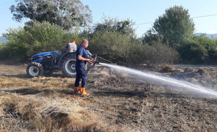 Bolu’da otluk alandaki yangın büyümeden söndürüldü: Su şişeleriyle müdahale ettiler