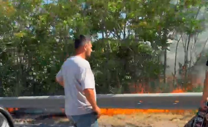 Bursa-İzmir-İstanbul otoyolunda yangın