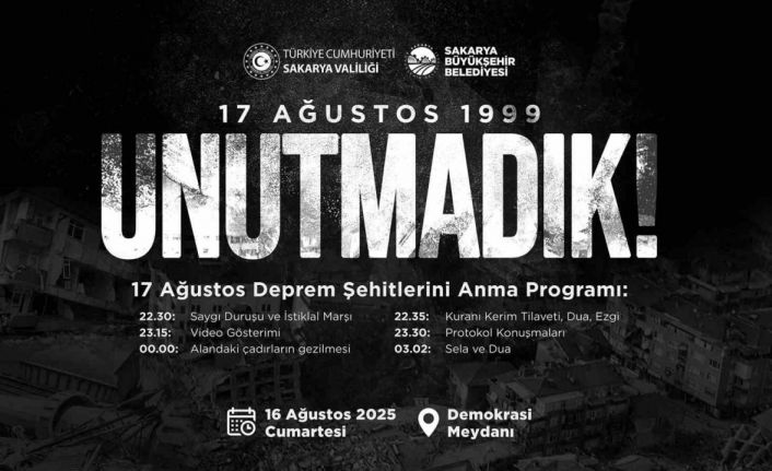 Depremin 26. yılı Demokrasi Meydanı’nda anılacak